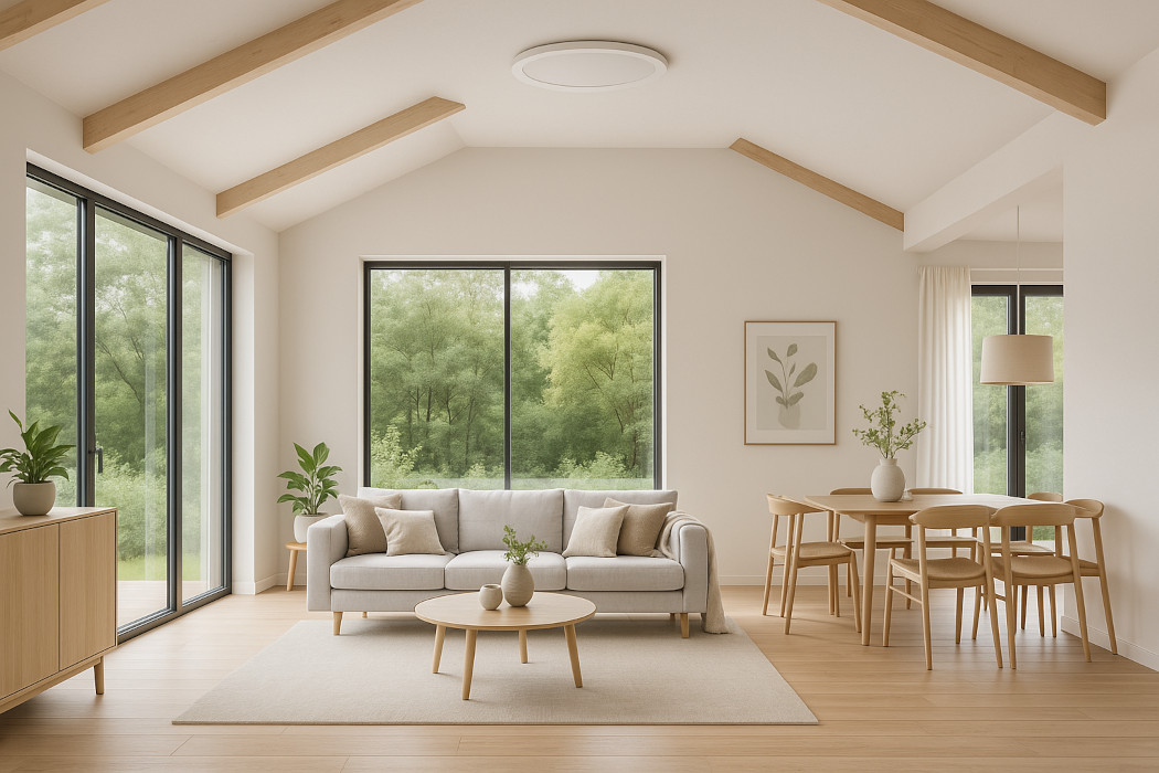 Luftumwälzer und Deckenventilator mit Flachmontage